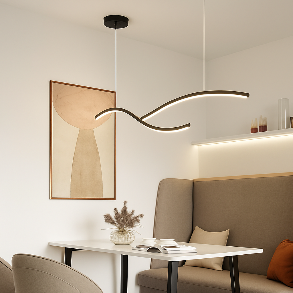 lustre suspendu moderne led avec abat-jour acrylique hyperbolique - vue 4 sur 12