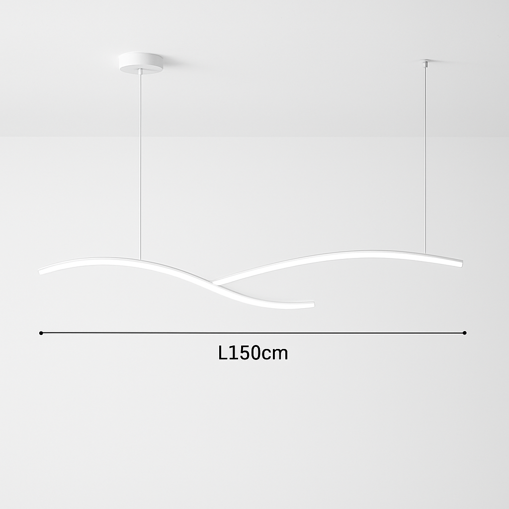 lustre suspendu moderne led avec abat-jour acrylique hyperbolique - vue 5 sur 12