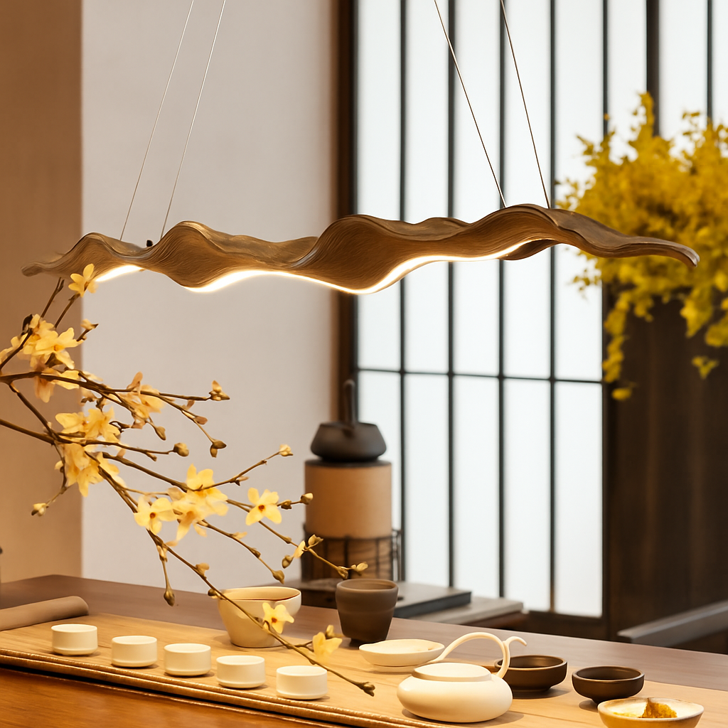 Lustre Vintage Résine Feuille Lumières Dimmable Avec RC