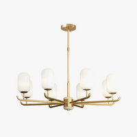 Lustres LED en cuivre complet poste lumineux moderne luxe Foyer chambre étude verre suspension lampe salle à manger hôtel luminaires