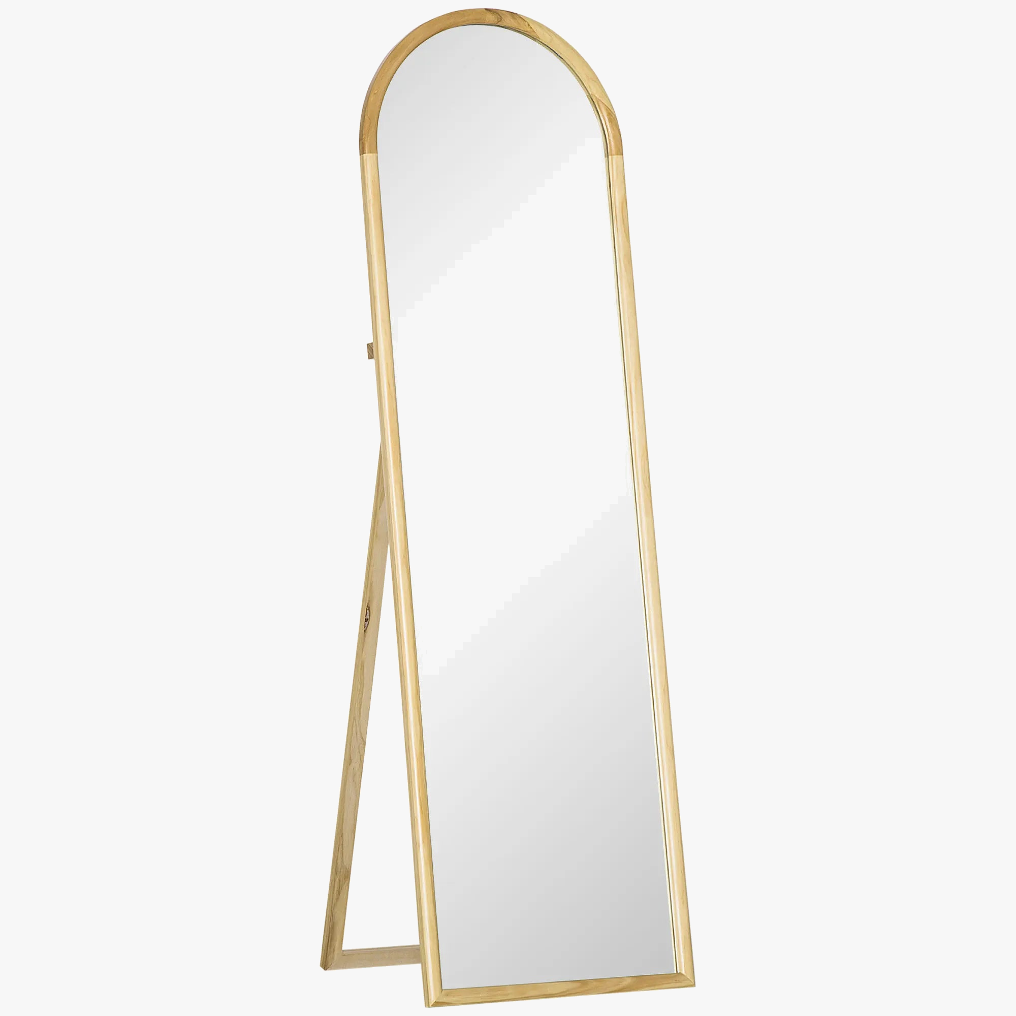 miroir de sol en bois massif design élégant pour intérieur