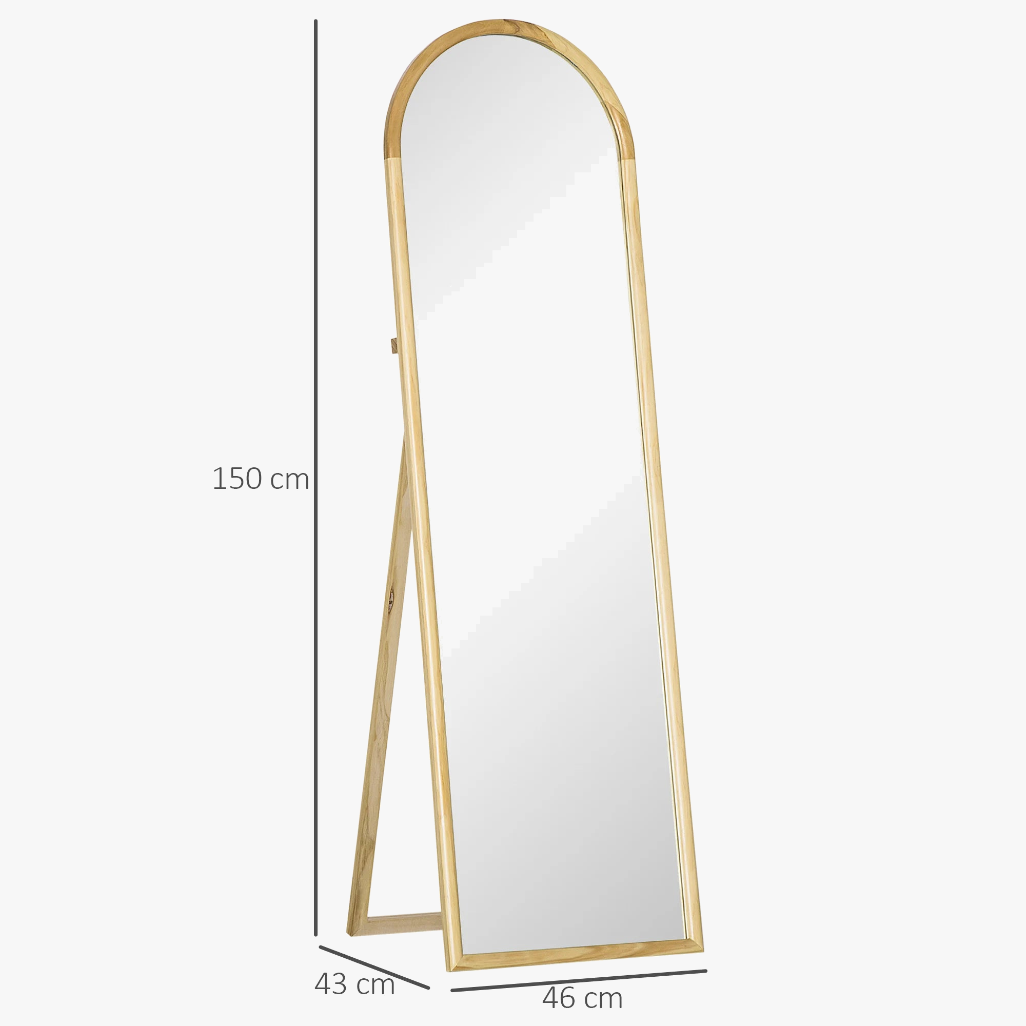 miroir de sol en bois massif design élégant pour intérieur