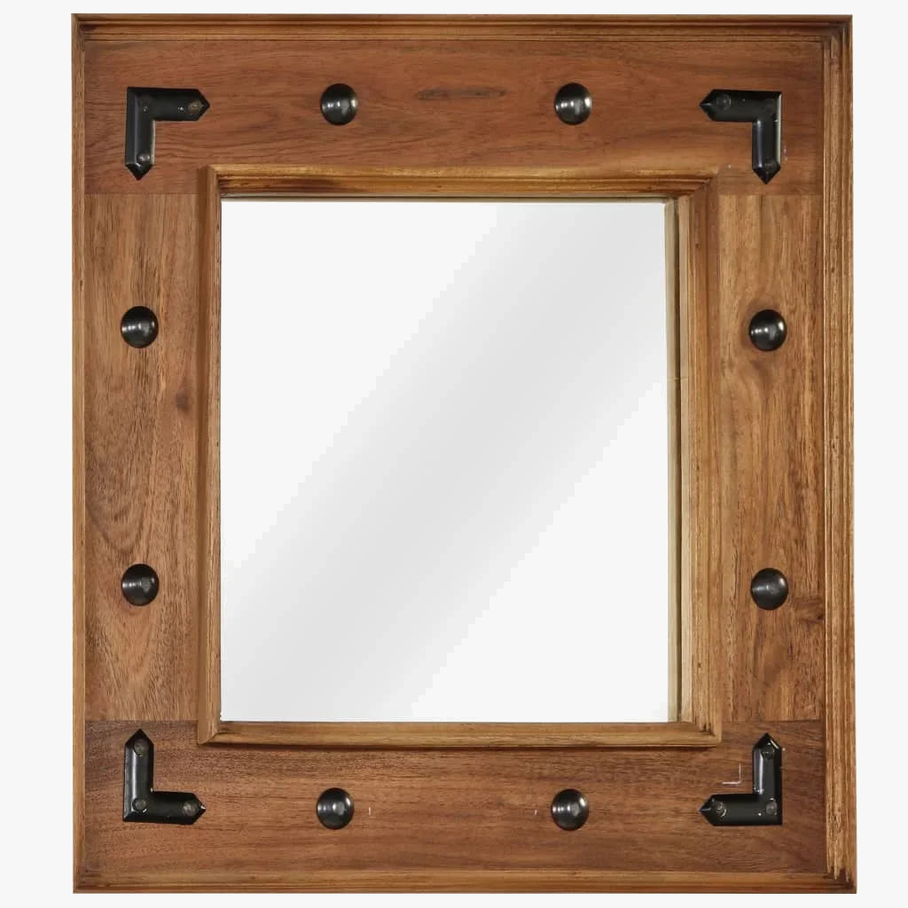 miroir en bois d'acacia massif pour décoration murale intérieure