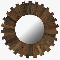 miroir mural en bois massif pour décoration intérieure élégante