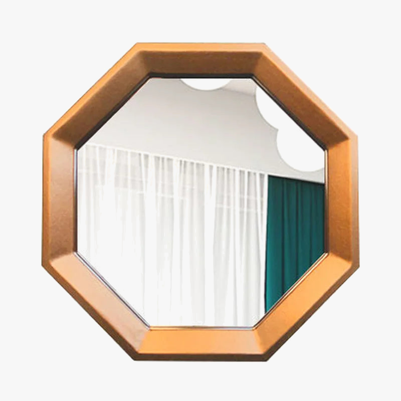 miroir octogonal décoratif imitation métal pour cheminée