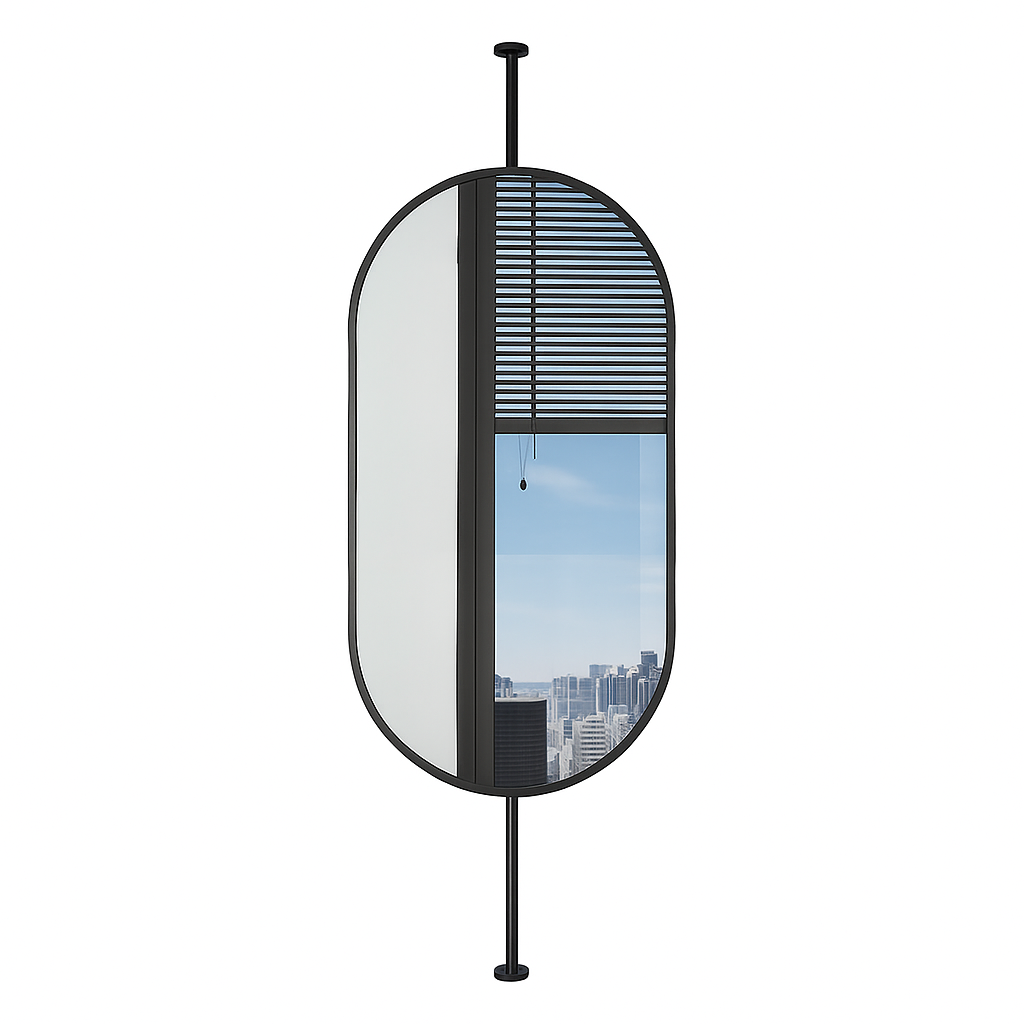 miroir ovale suspendu moderne avec éclairage led pour décoration intérieure - vue 12 sur 12