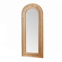 miroir vintage plein format en rotin pour chambre fille