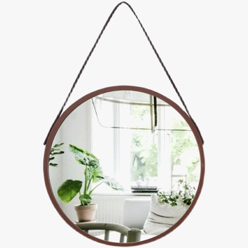 miroirs décoratifs ronds en bois rétro pour décoration intérieure