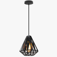 Moderne industriel Vintage Cage suspension fer Art diamant pyramide maison salon cuisine île plafond suspension lampe LED