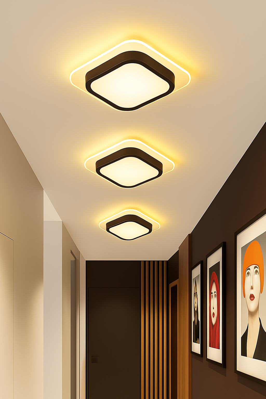 Moderne LED Allée Plafonnier Lustre Pour Couloir Escaliers Foyer Balcon Chambre Salle De Bains Luminaires Intérieur Lustre - vue 7 sur 22
