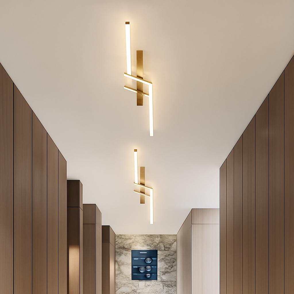 Moderne LED Ligne Plafonnier moderne Salon Salle À Manger Chambre Principale Étude Luminaire Or Noir Plafonniers Éclairage - vue 5 sur 14