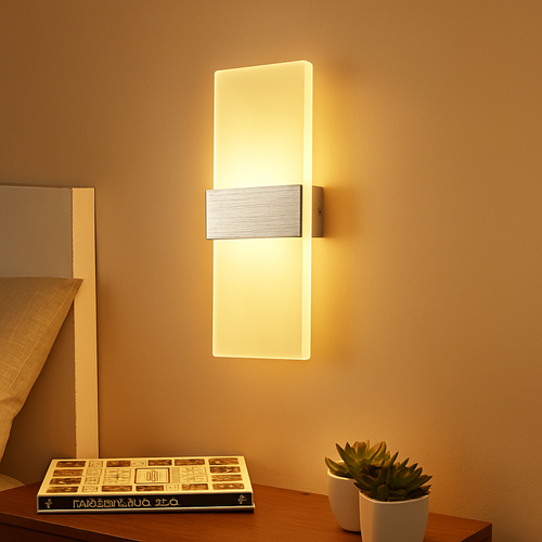 Moderne Simple Chambre Chevet Acrylique applique Créative LED rectangulaire ellipse бра décor à la maison luminaria induction applique murale