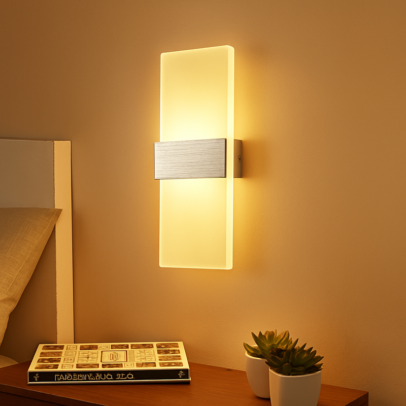 Moderne Simple Chambre Chevet Acrylique applique Créative LED rectangulaire ellipse бра décor à la maison luminaria induction applique murale