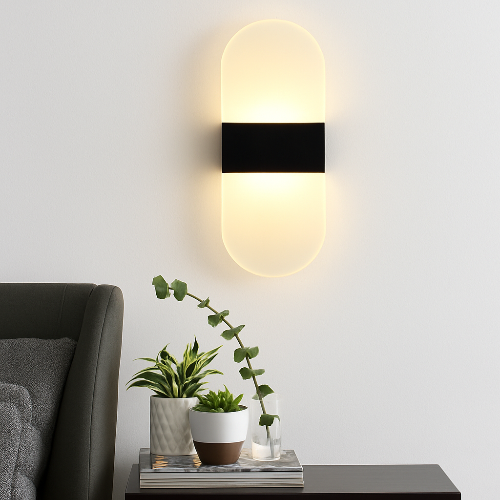 Moderne Simple Chambre Chevet Acrylique applique Créative LED rectangulaire ellipse бра décor à la maison luminaria induction applique murale - vue 5 sur 14