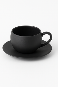Mug ceramique style pierre volcanique avec soucoupe