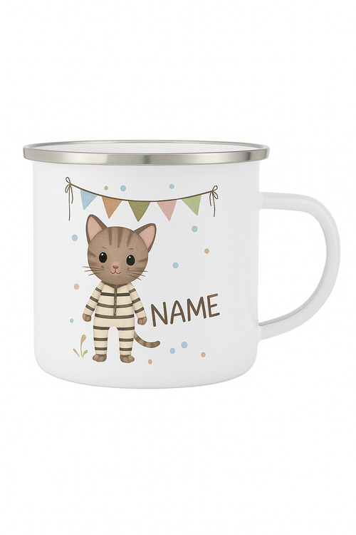 Mug enfant personnalisé animal style cartoon émail anniversaire