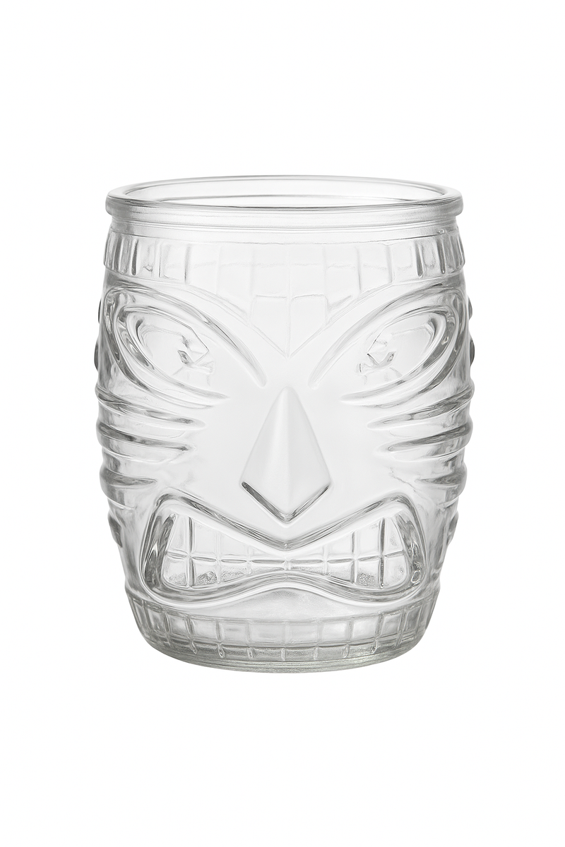 Mug tiki en verre transparent style bar exotique