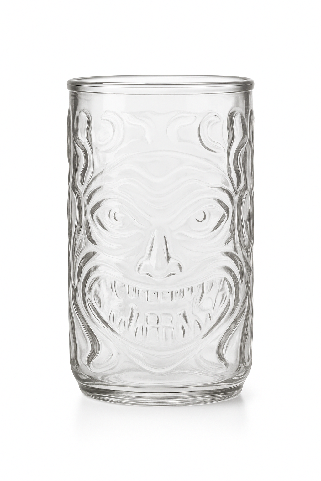Mug tiki en verre transparent style bar festif - vue 2 sur 2
