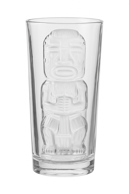 Mug tiki en verre transparent style tropical bar