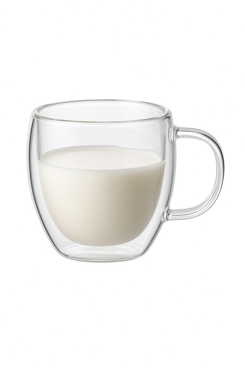 Mug verre borosilicate double paroi avec anse isolant