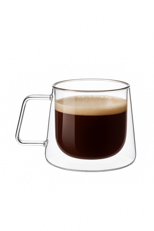 Mug verre double paroi 200 ml anse isolant