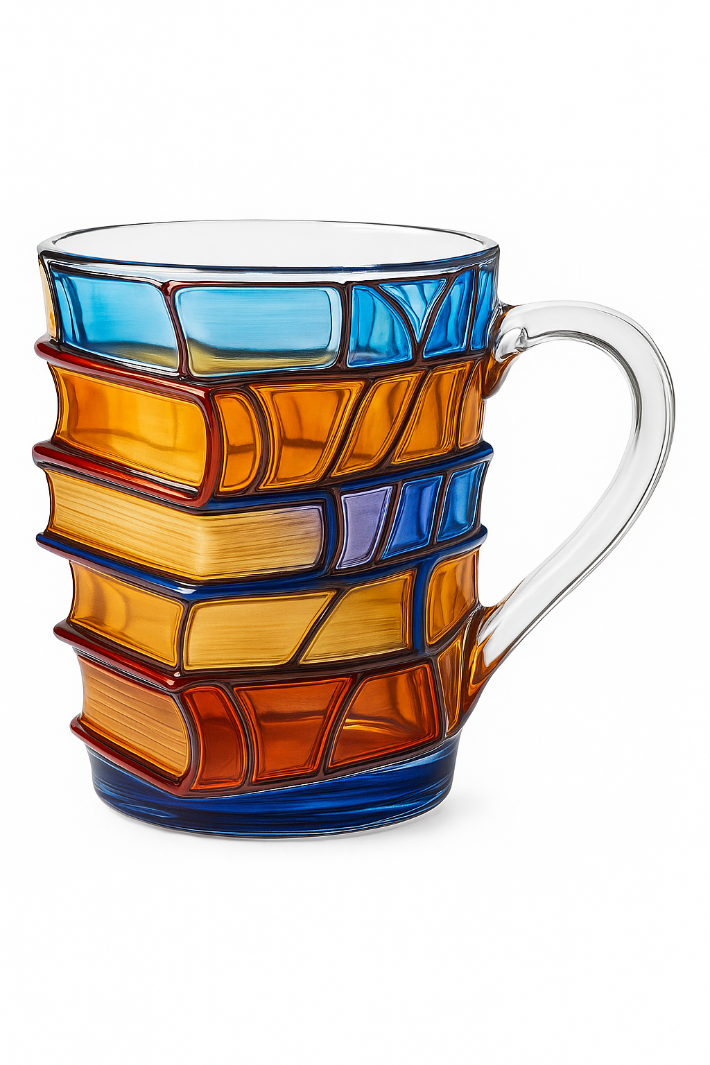 Mug verre effet livres empilés 3d original