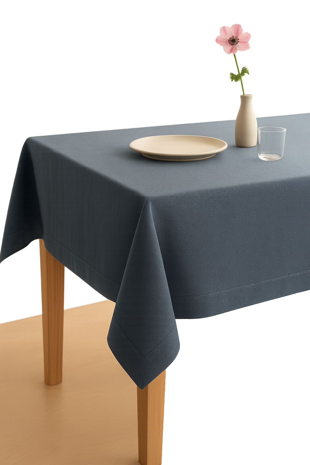 Nappe coton lin imperméable style uni pour table