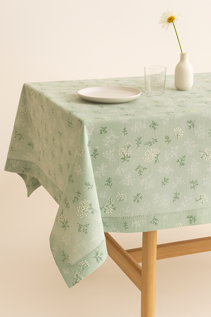Nappe coton motifs marguerites style coréen table élégante