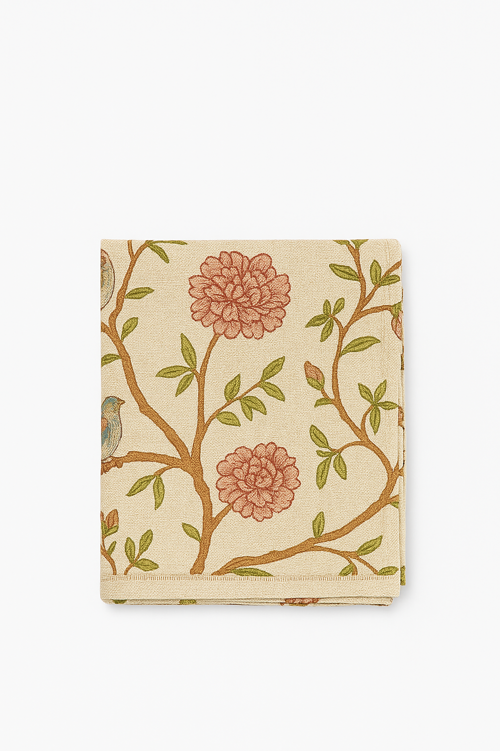 Nappe imprimé pivoines style ins avec pompons table