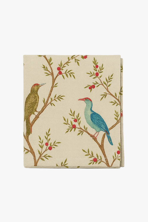 Nappe table motifs pivoines pompons style ins lavable