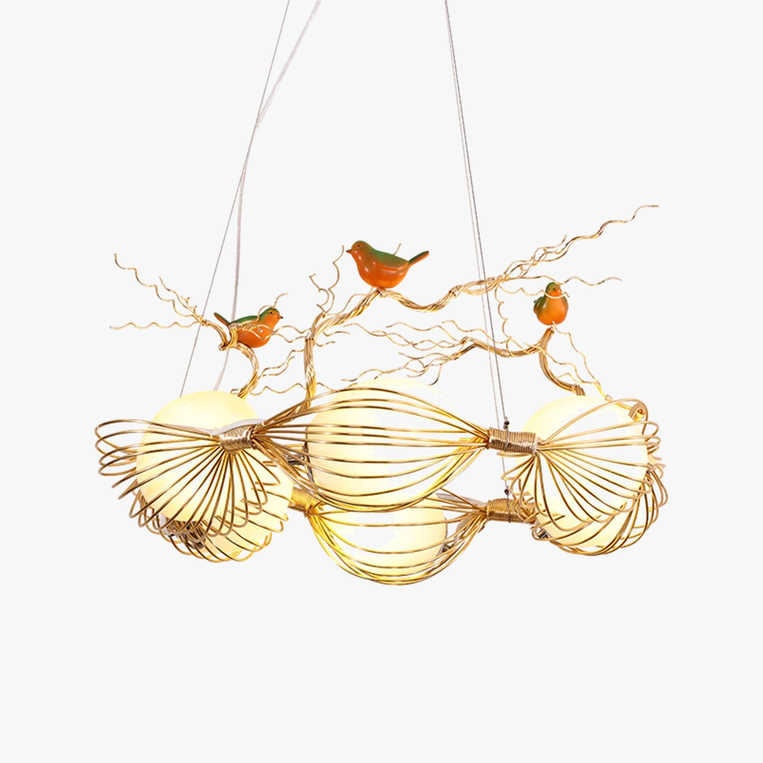 nid d'oiseau vintage luminaire led suspension cottagecore décoratif