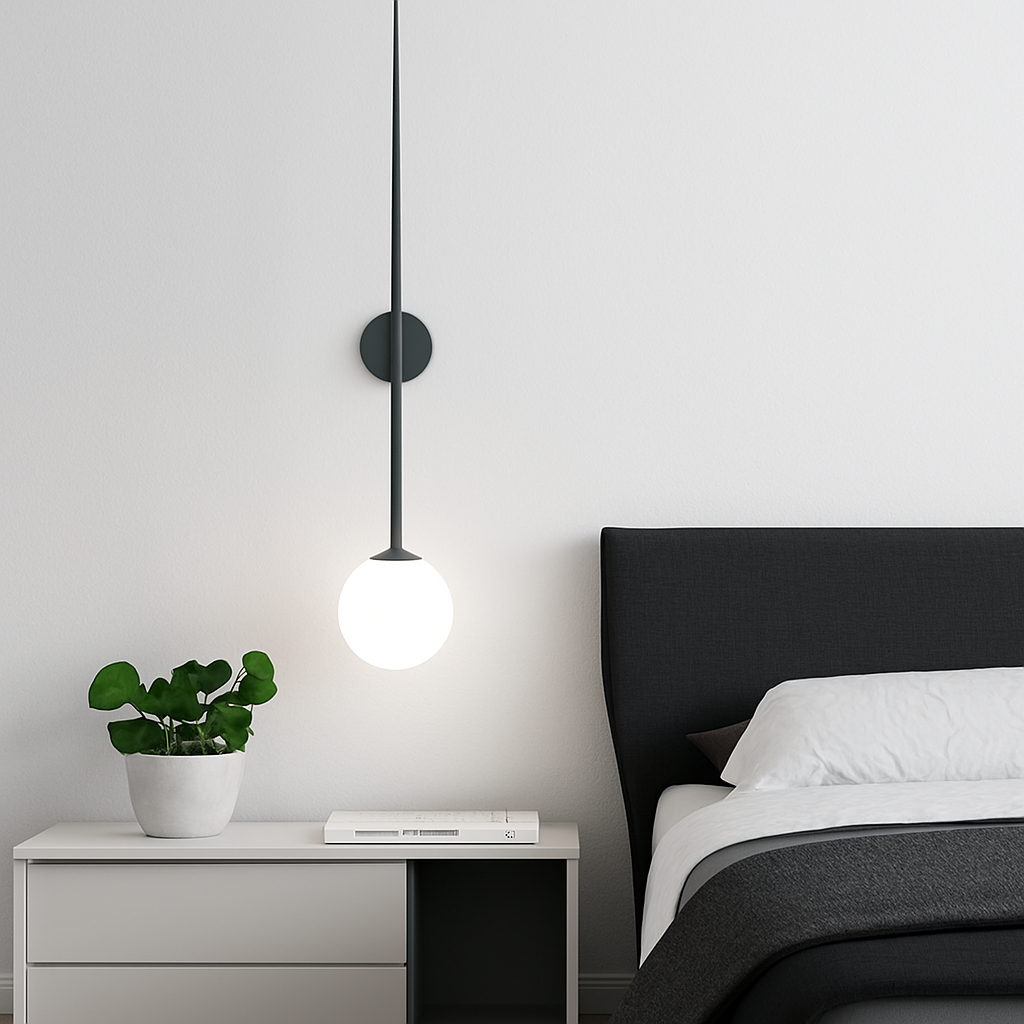 Nordic Denmark Glass Ball Wall Lamp Sconce Light Fixture - vue 3 sur 8
