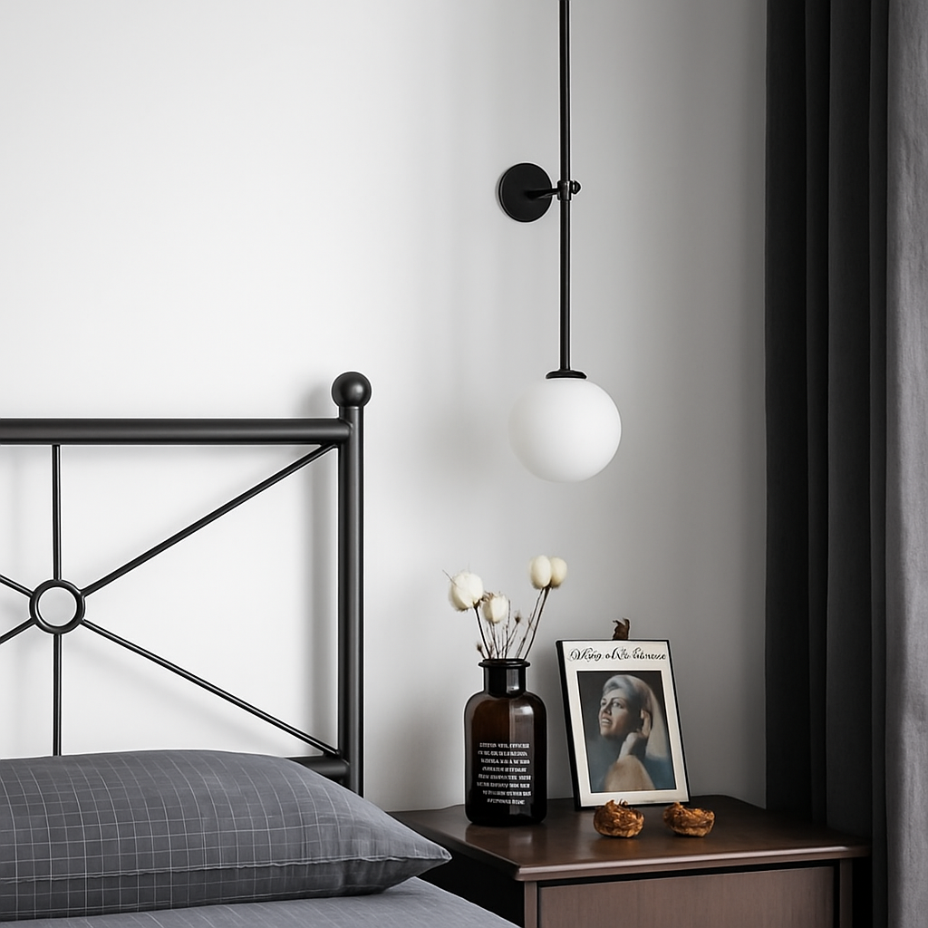 Nordic Denmark Glass Ball Wall Lamp Sconce Light Fixture - vue 7 sur 8