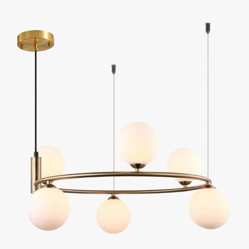 Nordique créatif boule de verre lustre circulaire salon chambre lumière enfants étude magasin de vêtements Restaurant haricot magique