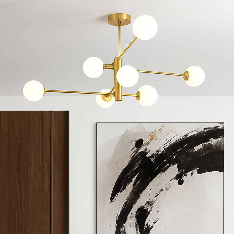 Nordique moderne verre laiton lustre luminaires décor à la maison salon en laiton suspension lumières chambre Restaurant café lampe suspendue