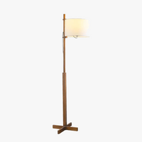 Lampadaire Nordique Wabi Sabi En Bois Massif Tissu Abat-Jour Led Salon Chambre Lampe De Chevet Décor À La Maison Canapé Coin Lampe Sur Pied