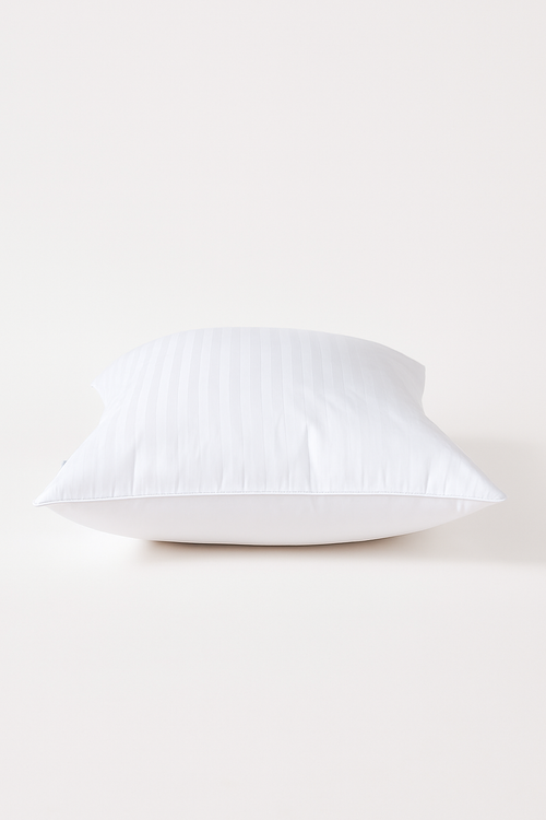 oreiller blanc en duvet et plumes d'oie ignifugé 100 coton