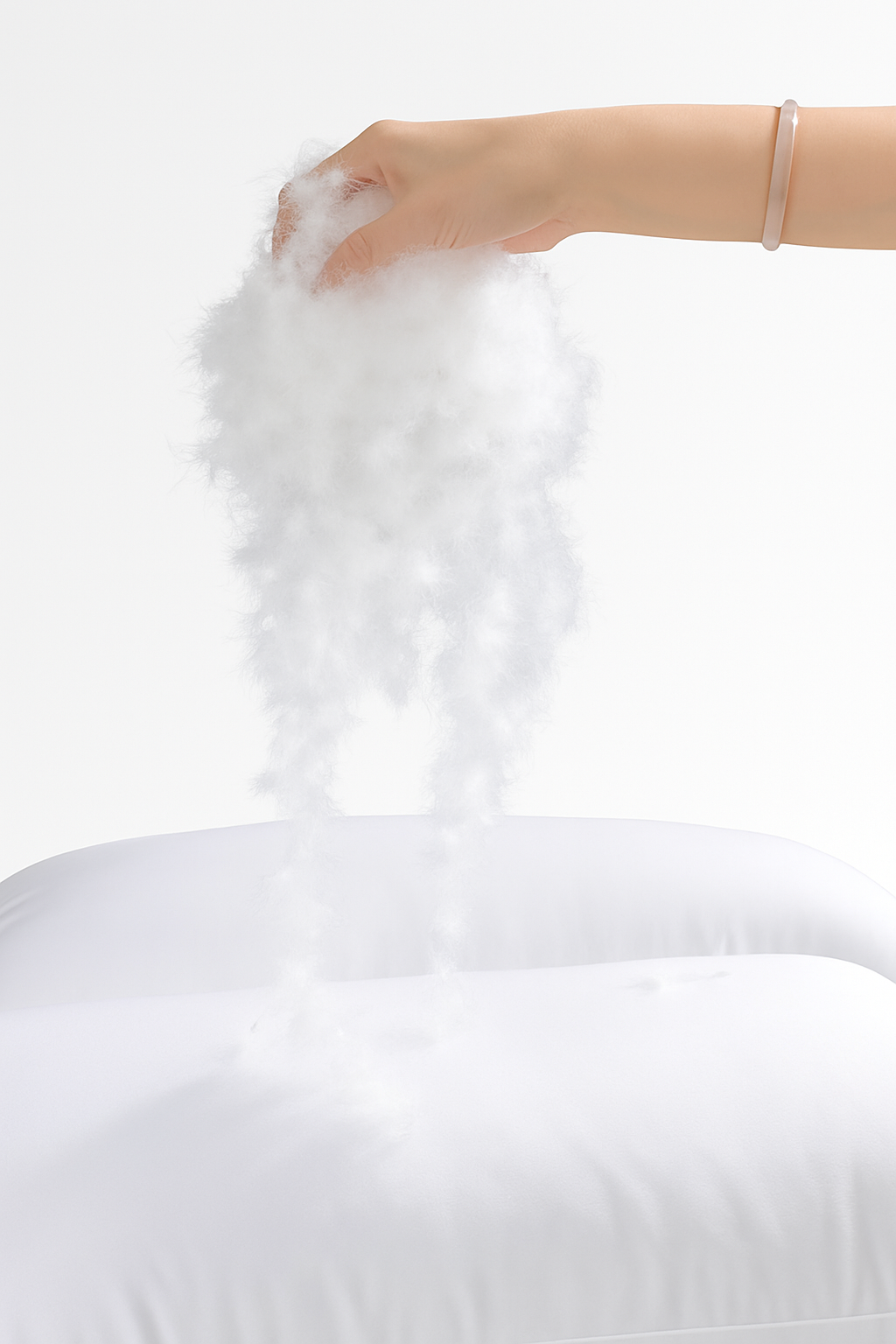 oreiller hypoallergénique en duvet d'oie avec housse 1200 fils - vue 6 sur 6