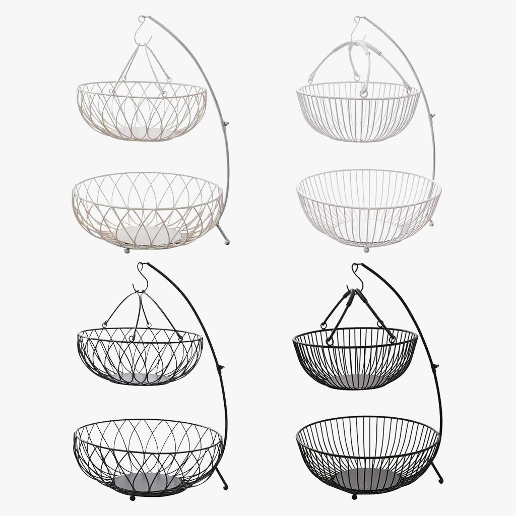 panier à fruits à deux niveaux pour un rangement pratique