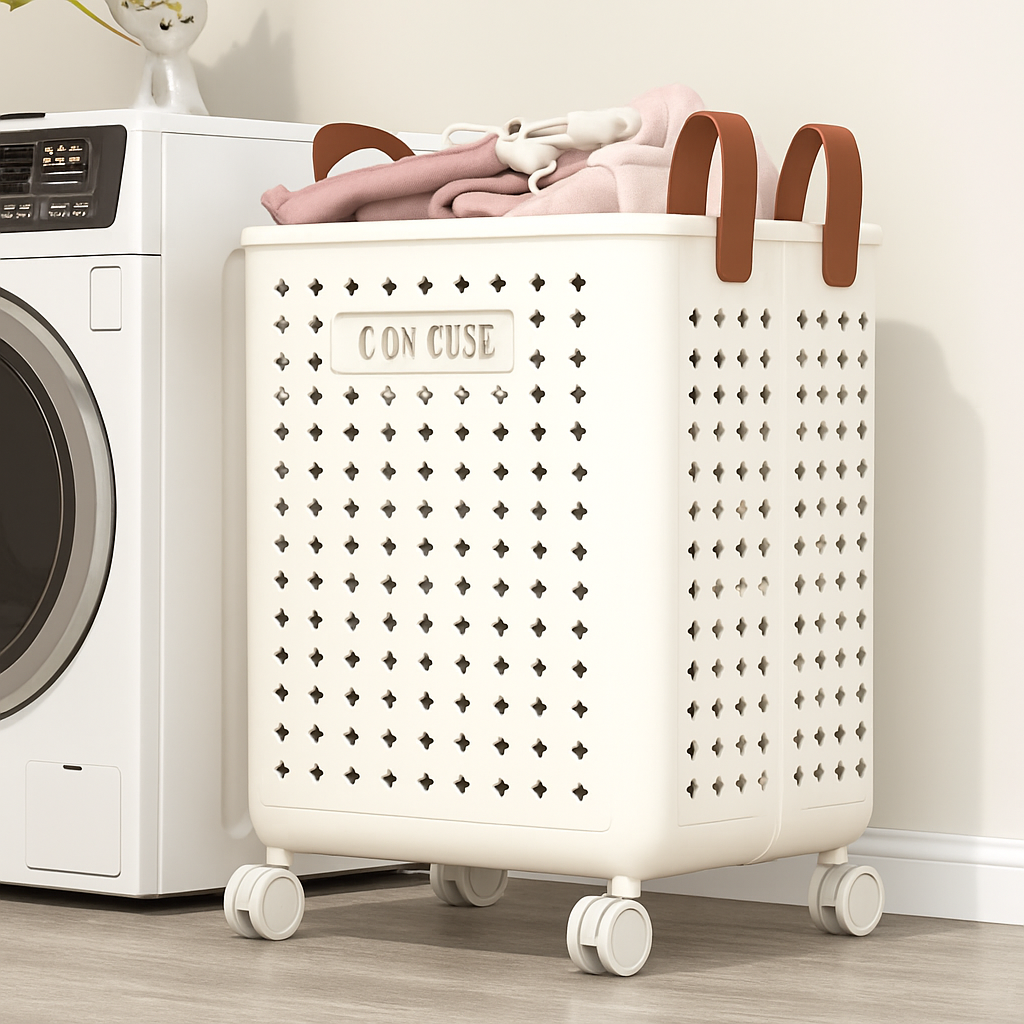 panier pliable multifonctionnel avec roulettes grande capacité rangement pratique