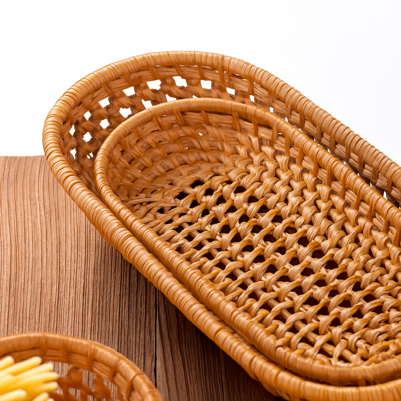 panier tissé à la main pour rangement de pain et fruits