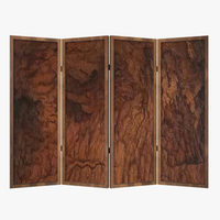 paravent en bois massif style médiéval wabi-sabi pliant décoratif