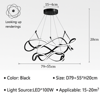 Plafond moderne à LEDs Lampe Lustre Pour Salon Hall Restaurant Chambre Suspension Lumière Décor Intérieur Luminaire Lustre