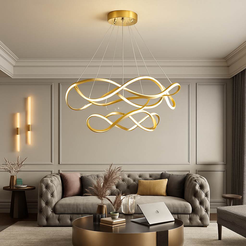 Plafond moderne à LEDs Lampe Lustre Pour Salon Hall Restaurant Chambre Suspension Lumière Décor Intérieur Luminaire Lustre - vue 6 sur 18