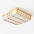 plafonnier carré en bois japonais led pour cuisine restaurant