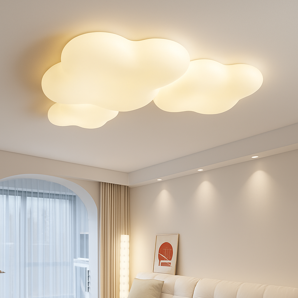 plafonnier créatif en forme de nuage avec lumière led