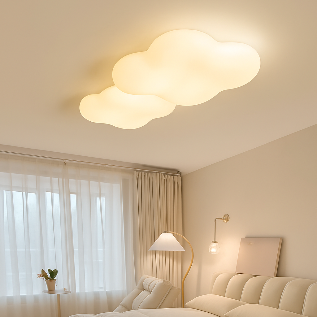 plafonnier créatif en forme de nuage avec lumière led - vue 4 sur 19