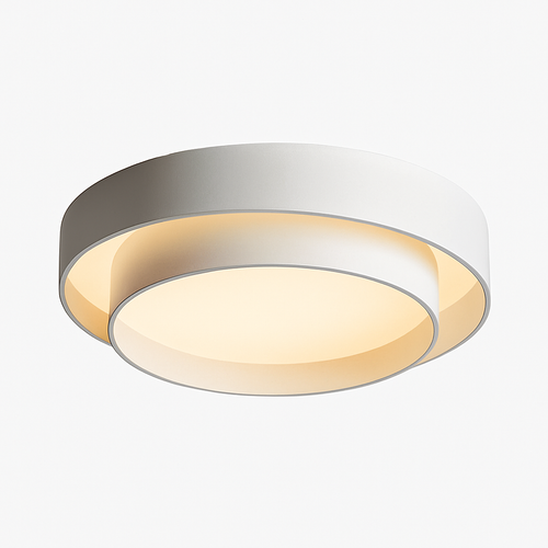 Plafonnier design LED avec double abat-jour arrondi Isaiah