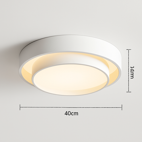 Plafonnier design LED avec double abat-jour arrondi Isaiah