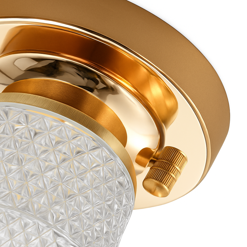 Plafonnier design LED doré en cristal luxury Tourtelle - vue 4 sur 6